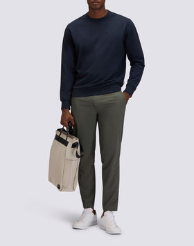 FELPA UOMO DEGARZATA A GIROCOLLO CON LOGO RICAMATO