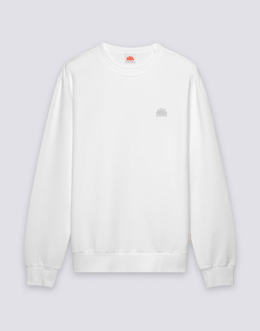 SUDADERA DE MANO DEGARRADA CON CUELLO REDONDO Y LOGOTIPO BORDADO