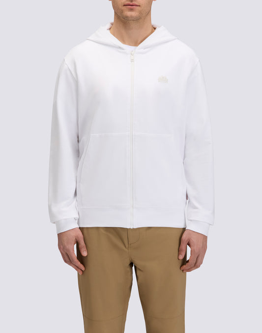 SUDADERA DE HOMBRE DE ALGODÓN DESLARA CON CREMALLERA COMPLETA Y CAPUCHA