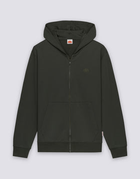 SUDADERA DE HOMBRE DE ALGODÓN DESLARA CON CREMALLERA COMPLETA Y CAPUCHA