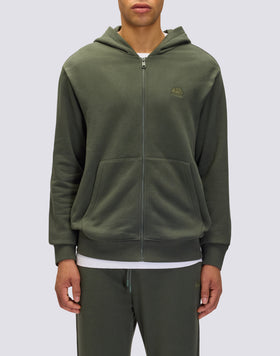 SUDADERA DE HOMBRE CON CAPUCHA Y CREMALLERA CENTRAL