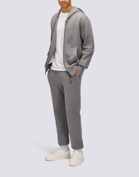 SUDADERA DE HOMBRE CON CAPUCHA Y CREMALLERA CENTRAL