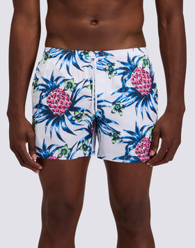 BAÑADOR CORTO CON CINTURA ELÁSTICA DE POLIÉSTER RECICLADO REPREVE® CON ESTAMPADO TROPIC DANCE