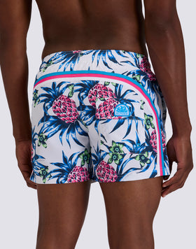 BAÑADOR CORTO CON CINTURA ELÁSTICA DE POLIÉSTER RECICLADO REPREVE® CON ESTAMPADO TROPIC DANCE
