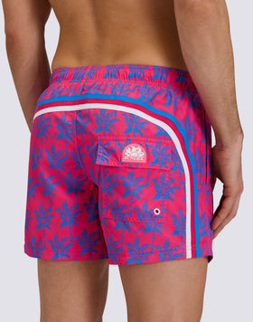 BAÑADOR CORTO CON CINTURA ELÁSTICA DE POLIÉSTER RECICLADO REPREVE® CON ESTAMPADO ABSTRAPALM
