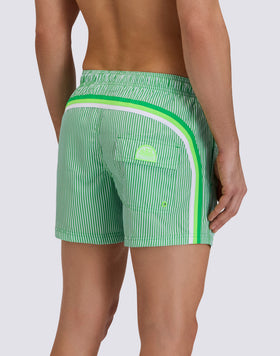 SHORT-LENGTH SWIMWEAR WITH ELASTICATED WAIST REPREVE® RECYCLED POLYESTER WITH JUICY STRIPE PRINT AND FRUIT EMBROIDERY