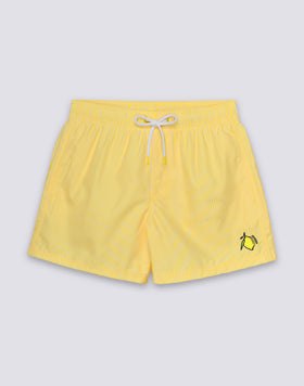 SHORT-LENGTH SWIMWEAR WITH ELASTICATED WAIST REPREVE® RECYCLED POLYESTER WITH JUICY STRIPE PRINT AND FRUIT EMBROIDERY