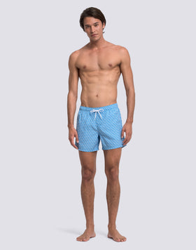 SHORT SWIMSHORTS WITH ELASTICATED WAIST REPREVE® RECYCLED POLYESTER WITH SUNSET MAIOLICA PRINT