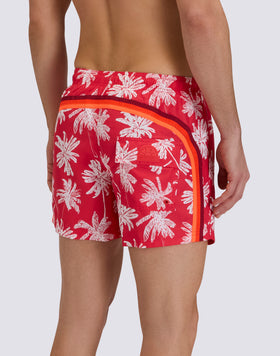 MAILLOT DE BAIN COURT À TAILLE ÉLASTIQUE EN POLYESTER RECYCLÉ REPREVE® AVEC IMPRIMÉ PALM OASIS