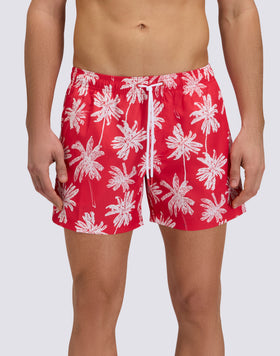 MAILLOT DE BAIN COURT À TAILLE ÉLASTIQUE EN POLYESTER RECYCLÉ REPREVE® AVEC IMPRIMÉ PALM OASIS