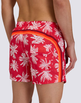 MAILLOT DE BAIN COURT À TAILLE ÉLASTIQUE EN POLYESTER RECYCLÉ REPREVE® AVEC IMPRIMÉ PALM OASIS