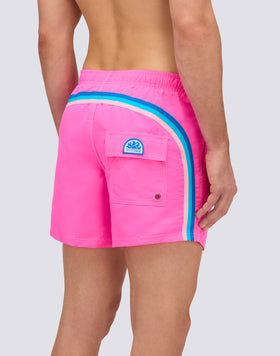 MAILLOT DE BAIN COURT EN TAFFETAS POUR HOMME À TAILLE ÉLASTIQUE 