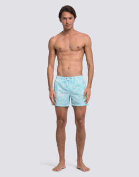 BAÑADOR DE PANTALÓN CORTO CON CINTURA ELÁSTICA Y ESTAMPADO ARCHIVE HIBISCUS SK23