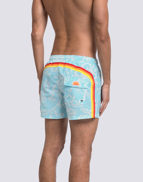 BAÑADOR DE PANTALÓN CORTO CON CINTURA ELÁSTICA Y ESTAMPADO ARCHIVE HIBISCUS SK23