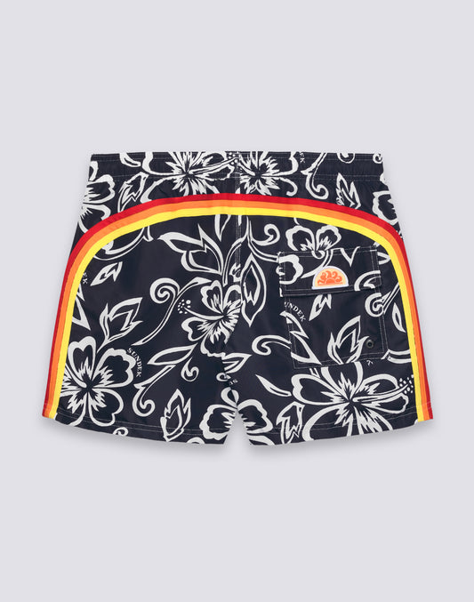 COSTUME DA BAGNO UOMO CORTO VITA ELASTICATA STAMPA ARCHIVE HIBISCUS SK23