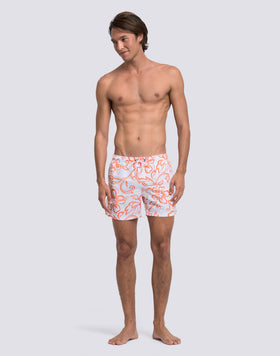 BAÑADOR DE PANTALÓN CORTO CON CINTURA ELÁSTICA Y ESTAMPADO ARCHIVE HIBISCUS SK23