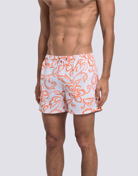 BAÑADOR DE PANTALÓN CORTO CON CINTURA ELÁSTICA Y ESTAMPADO ARCHIVE HIBISCUS SK23
