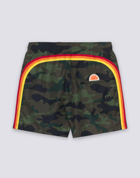 BAÑADOR DE LENTEJA MEDIA CON CINTURA ELÁSTICA Y ESTAMPADO DE CAMUFLAJE EN POLIÉSTER RECICLADO REPREVE®