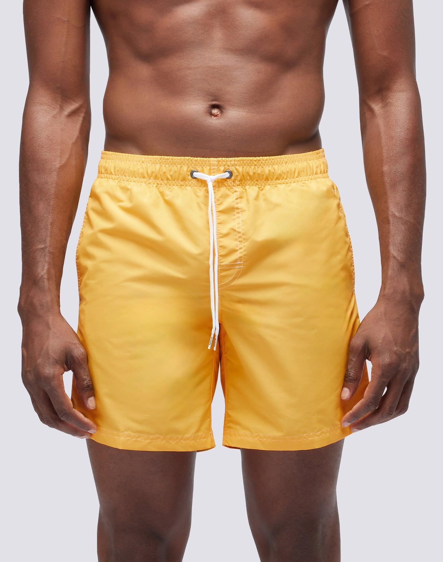 ICONIC TAFFETA STRETCH WAIST MID-LENGTH SWIM SHORTS