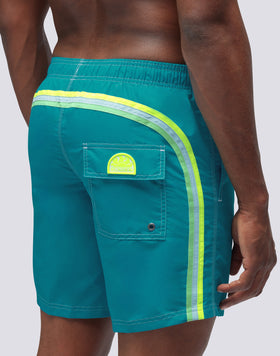 SHORT DE BAIN MI-LONG EXTENSIBLE À LA TAILLE  TAFFETA ICONIQUE