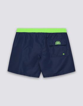 ICONIC TAFFETA SHORT SWIMSHORTS WITH ELASTIC WAIST AND CONTRAST PIPING