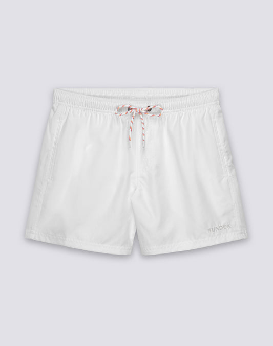 SHORT SWIM SHORTS WITH ELASTIC WAISTBAND IN REPREVE® RECYCLED POLYESTER