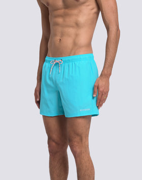 SHORT SWIM SHORTS WITH ELASTIC WAISTBAND IN REPREVE® RECYCLED POLYESTER