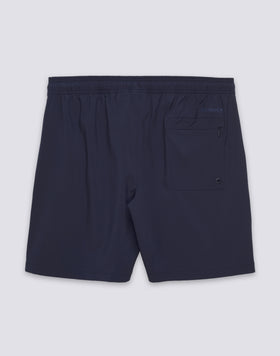 MEN'S MID-LENGTH SEMI-ELASTIC WAISTED STRETCH SWIMSUIT WITH HEAT-SEALED POCKET