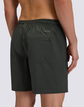 BAÑADOR DE CINTURA MEDIA SEMIELÁSTICA CON BOLSILLO TERMOSOLDADO