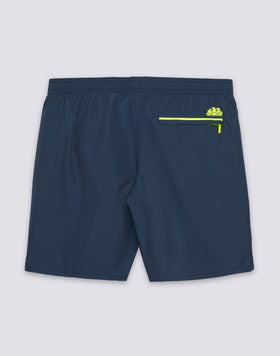 MEN'S LONG-SLEEVE ELASTIC WAIST SWIMSHORTS WITH PIPING IN REPREVE® RECYCLED POLYESTER