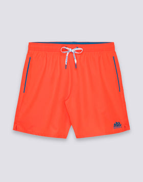 BAÑADOR LARGO CON CINTURA ELÁSTICA Y RIBETE DE POLIÉSTER RECICLADO REPREVE®