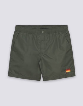 WASHED-LOOK NYLON TAFFETA ELASTICATED WAIST SWIMSHORTS