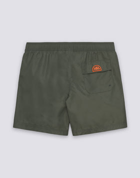 WASHED-LOOK NYLON TAFFETA ELASTICATED WAIST SWIMSHORTS