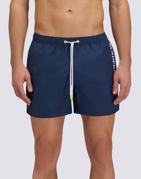COSTUME DA BAGNO UOMO CORTO VITA ELASTICATA CON PIPING A CONTRASTO IN POLIESTERE RICICLATO REPREVE®
