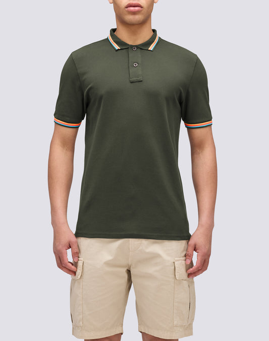 POLO BRICE IN COTONE PIQUET CON DETTAGLI TRICOLOR