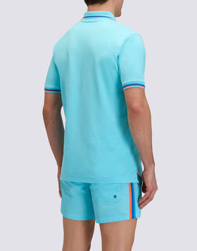 POLO BRICE UOMO IN COTONE PIQUET CON DETTAGLI TRICOLOR