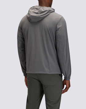 CHCAQUETA DE HOMBRE CON CREMALLERA COMPLETA Y CAPUCHA DE NYLON