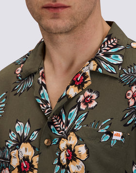 MEN'S PRINTED VISCOSE POPLIN SHIRT
