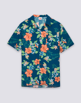 CAMISA DE HOMBRE ESTAMPADA EN VISCOSA POPELÍN