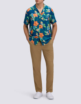 CAMISA DE HOMBRE ESTAMPADA EN VISCOSA POPELÍN
