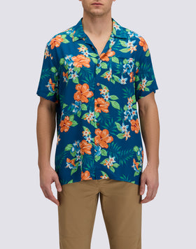 CAMISA DE HOMBRE ESTAMPADA EN VISCOSA POPELÍN