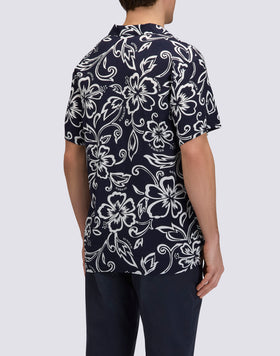 CHEMISE IMPRIMÉE POUR HOMME EN POPELINE DE VISCOSE