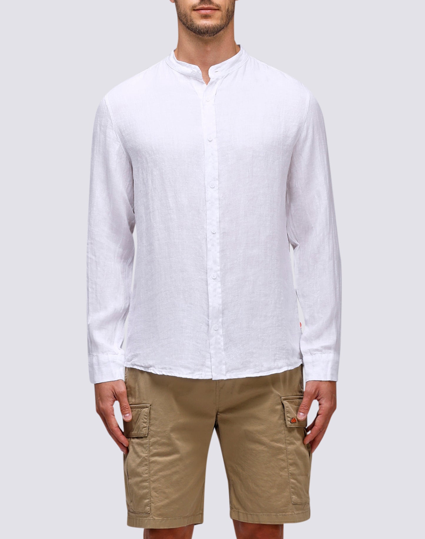 LINEN SHIRT WITH MANDAR COLLAR