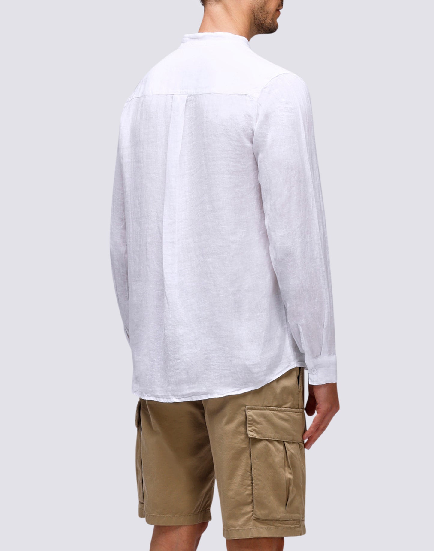 LINEN SHIRT WITH MANDAR COLLAR