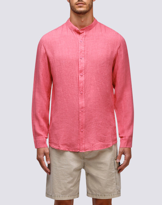 LINEN SHIRT WITH MANDAR COLLAR