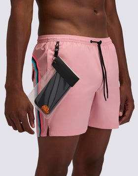 COSTUME DA BAGNO UOMO CON TESSUTO STRETCH A VITA ELASTICATA E CON CUSTODIA REMOVIBILE