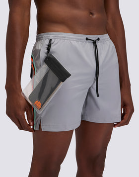 MEN'S SWIMSHORTS WITH STRETCH FABRIC, ELASTICATED WAIST AND REMOVABLE CASE