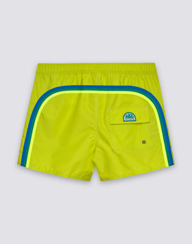 ICONIC TAFFETA MEN'S SHORT SWIMSHORTS WITH SEMI-ELASTIC WAIST