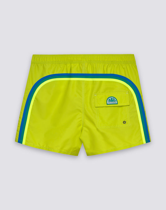 ICONIC TAFFETA MEN'S SHORT SWIMSHORTS WITH SEMI-ELASTIC WAIST