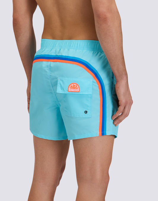 MAILLOT DE BAIN COURT EN TAFFETAS ICONIQUE POUR HOMME AVEC TAILLE SEMI-ÉLASTIQUE